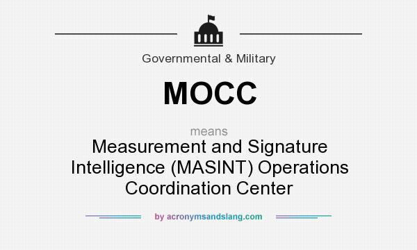 What does MOCC mean? It stands for Measurement and Signature Intelligence (MASINT) Operations Coordination Center