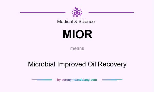 What does MIOR mean? It stands for Microbial Improved Oil Recovery