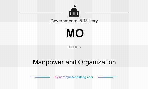 What does MO mean? It stands for Manpower and Organization