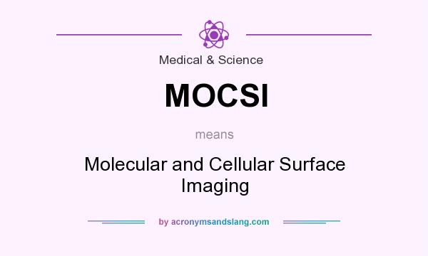 What does MOCSI mean? It stands for Molecular and Cellular Surface Imaging