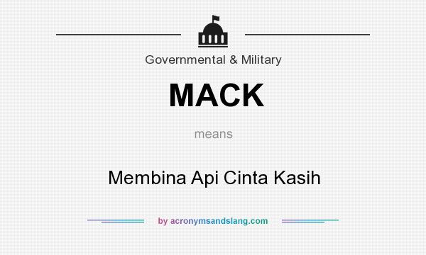 What does MACK mean? It stands for Membina Api Cinta Kasih