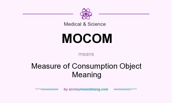 What does MOCOM mean? It stands for Measure of Consumption Object Meaning