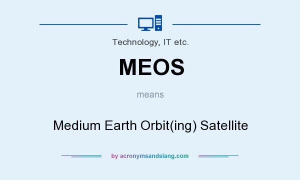 What does MEOS mean? It stands for Medium Earth Orbit(ing) Satellite