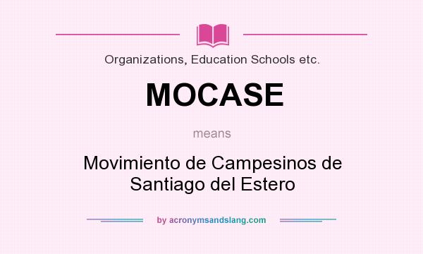 What does MOCASE mean? It stands for Movimiento de Campesinos de Santiago del Estero