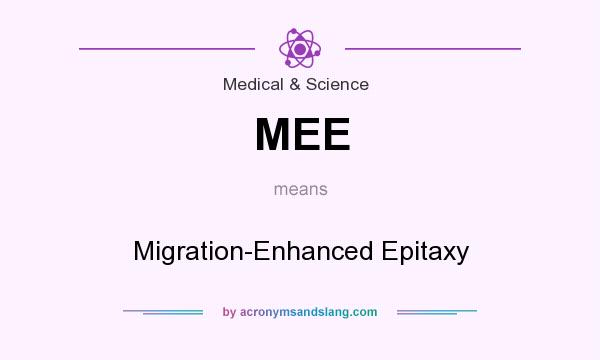 What does MEE mean? It stands for Migration-Enhanced Epitaxy