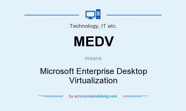 What does MEDV mean? It stands for Microsoft Enterprise Desktop Virtualization