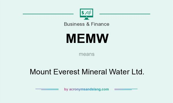 What does MEMW mean? It stands for Mount Everest Mineral Water Ltd.