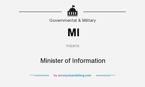 What does MI mean? It stands for Minister of Information