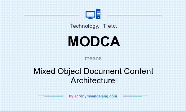 What does MODCA mean? It stands for Mixed Object Document Content Architecture