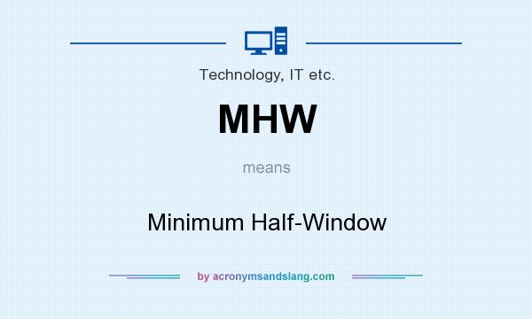 What does MHW mean? It stands for Minimum Half-Window