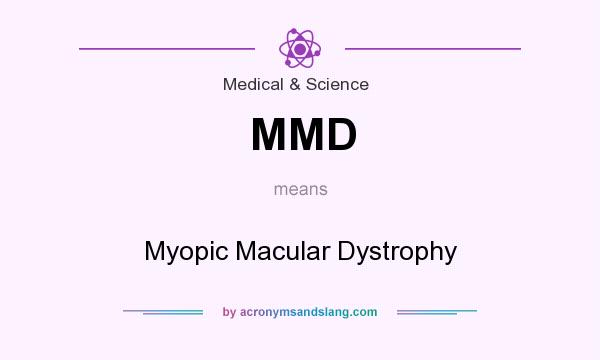 What does MMD mean? It stands for Myopic Macular Dystrophy