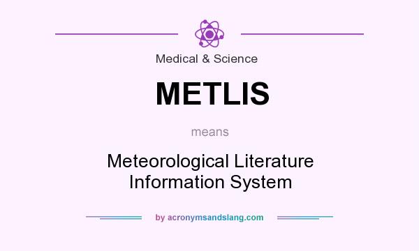 What does METLIS mean? It stands for Meteorological Literature Information System