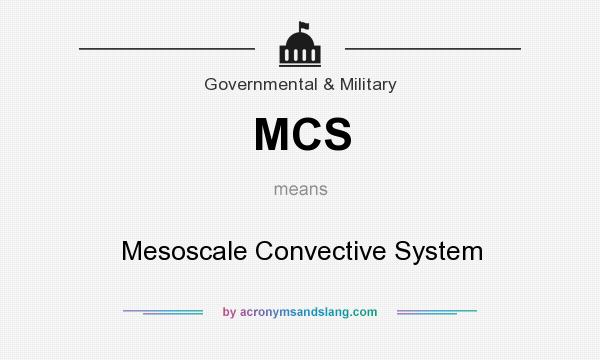 What does MCS mean? It stands for Mesoscale Convective System