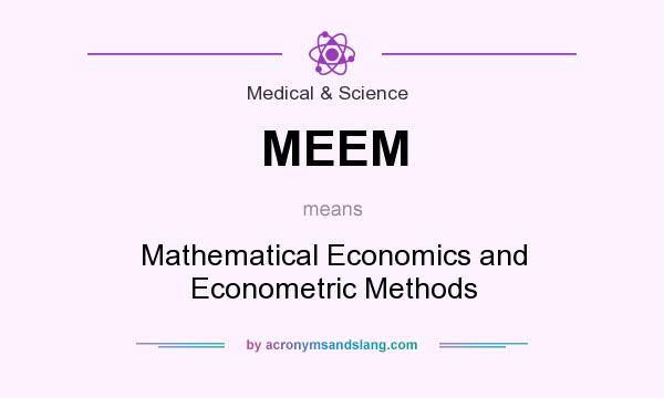 What does MEEM mean? It stands for Mathematical Economics and Econometric Methods