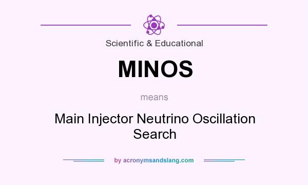 What does MINOS mean? It stands for Main Injector Neutrino Oscillation Search