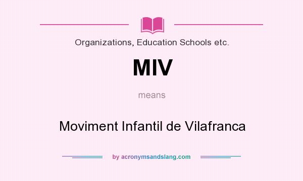 What does MIV mean? It stands for Moviment Infantil de Vilafranca
