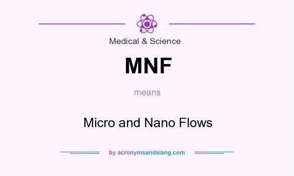What does MNF mean? It stands for Micro and Nano Flows