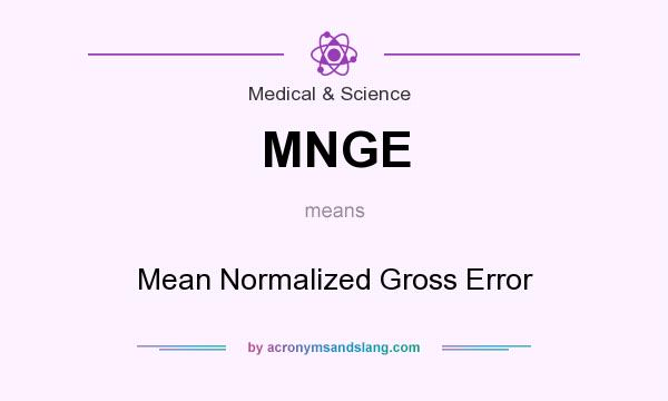 What does MNGE mean? It stands for Mean Normalized Gross Error