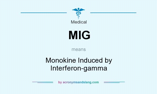 What does MIG mean? It stands for Monokine Induced by Interferon-gamma