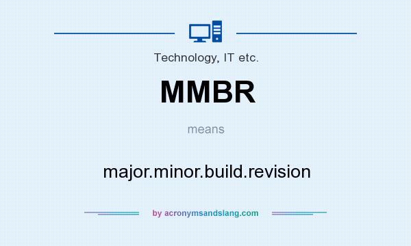 What does MMBR mean? It stands for major.minor.build.revision