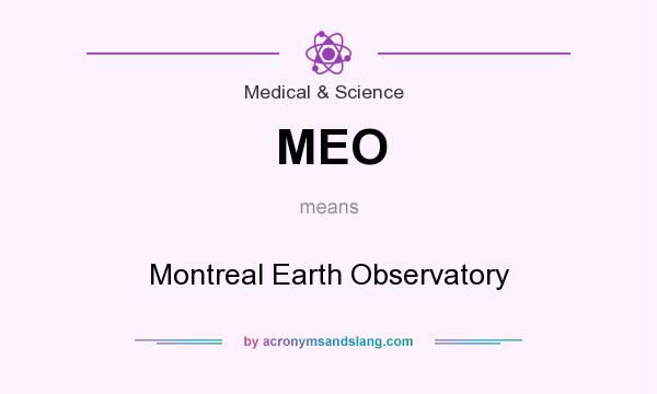 What does MEO mean? It stands for Montreal Earth Observatory