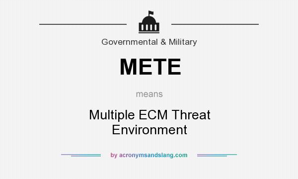 What does METE mean? It stands for Multiple ECM Threat Environment