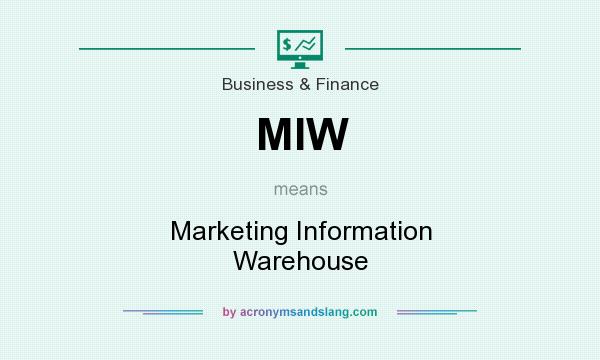 What does MIW mean? It stands for Marketing Information Warehouse