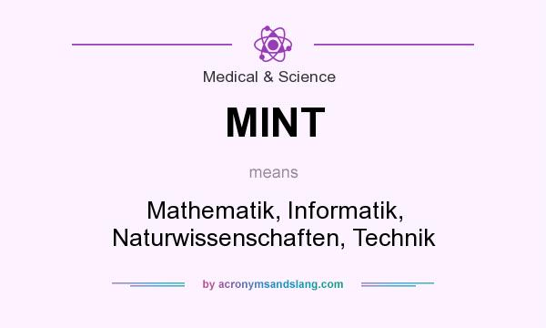 What does MINT mean? It stands for Mathematik, Informatik, Naturwissenschaften, Technik