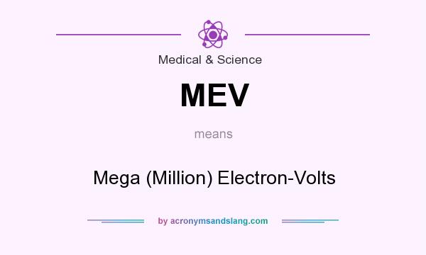 What does MEV mean? It stands for Mega (Million) Electron-Volts