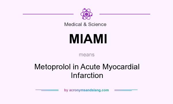 What does MIAMI mean? It stands for Metoprolol in Acute Myocardial Infarction