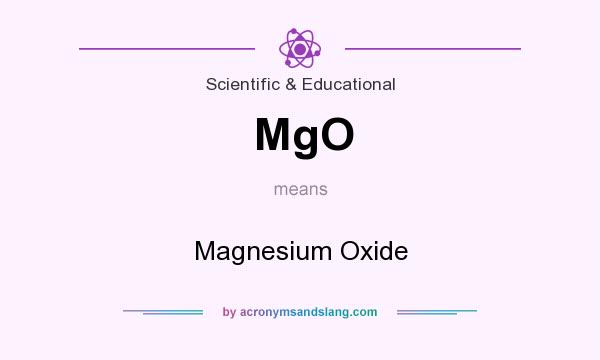 What does MgO mean? It stands for Magnesium Oxide