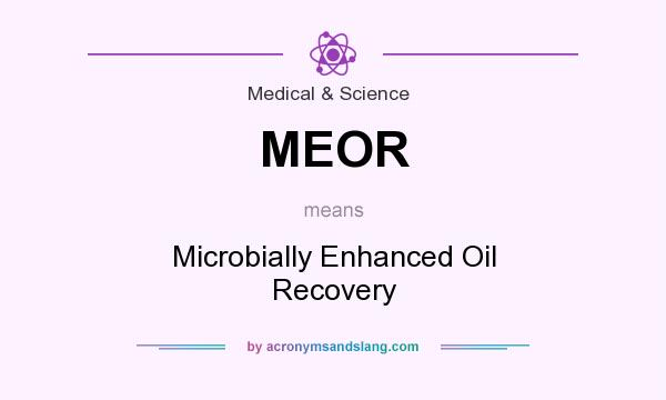 What does MEOR mean? It stands for Microbially Enhanced Oil Recovery