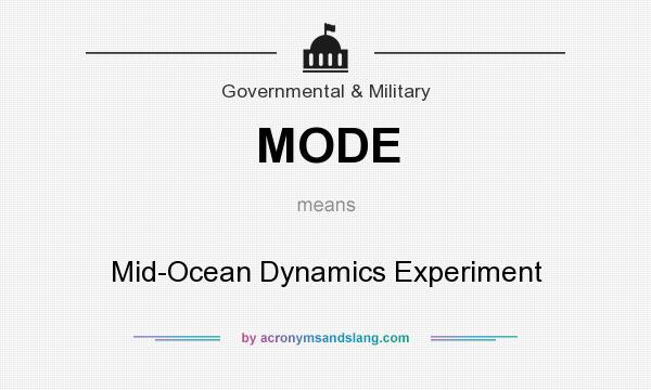 What does MODE mean? It stands for Mid-Ocean Dynamics Experiment