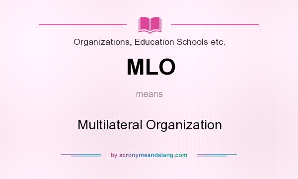 What does MLO mean? It stands for Multilateral Organization