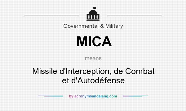 What does MICA mean? It stands for Missile d`Interception, de Combat et d`Autodéfense