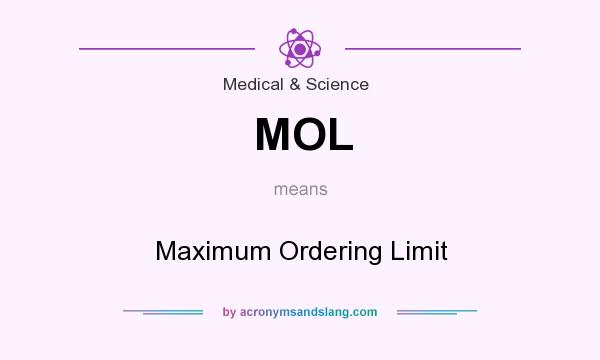 What does MOL mean? It stands for Maximum Ordering Limit