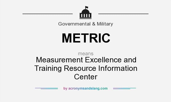 What does METRIC mean? It stands for Measurement Excellence and Training Resource Information Center