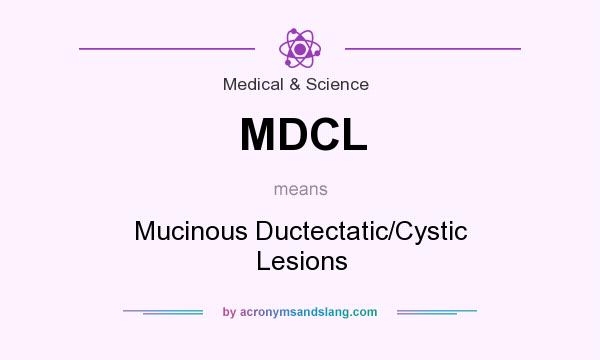 What does MDCL mean? It stands for Mucinous Ductectatic/Cystic Lesions
