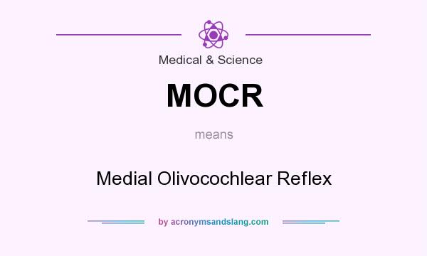 What does MOCR mean? It stands for Medial Olivocochlear Reflex