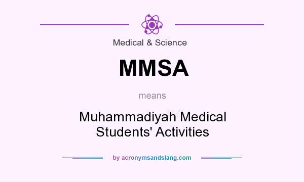What does MMSA mean? It stands for Muhammadiyah Medical Students` Activities