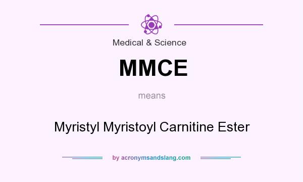 What does MMCE mean? It stands for Myristyl Myristoyl Carnitine Ester
