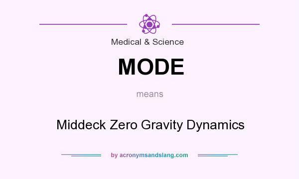 What does MODE mean? It stands for Middeck Zero Gravity Dynamics