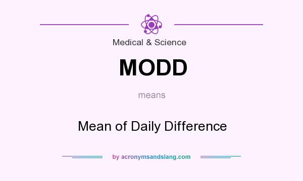 What does MODD mean? It stands for Mean of Daily Difference