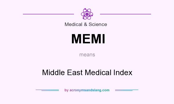 What does MEMI mean? It stands for Middle East Medical Index