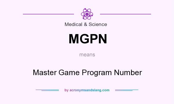 What does MGPN mean? It stands for Master Game Program Number