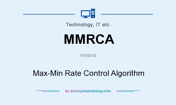 What does MMRCA mean? It stands for Max-Min Rate Control Algorithm