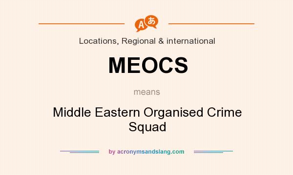 What does MEOCS mean? It stands for Middle Eastern Organised Crime Squad
