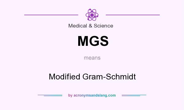 What does MGS mean? It stands for Modified Gram-Schmidt