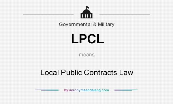 What does LPCL mean? It stands for Local Public Contracts Law