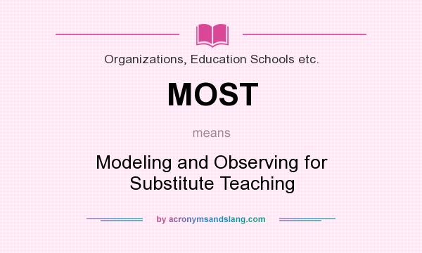 What does MOST mean? It stands for Modeling and Observing for Substitute Teaching